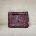 Saint Laurent Niki Medium Calfskin Burgundy Ruthenium Hardware