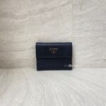 Prada Trifold Wallet Saffiano Black SHW