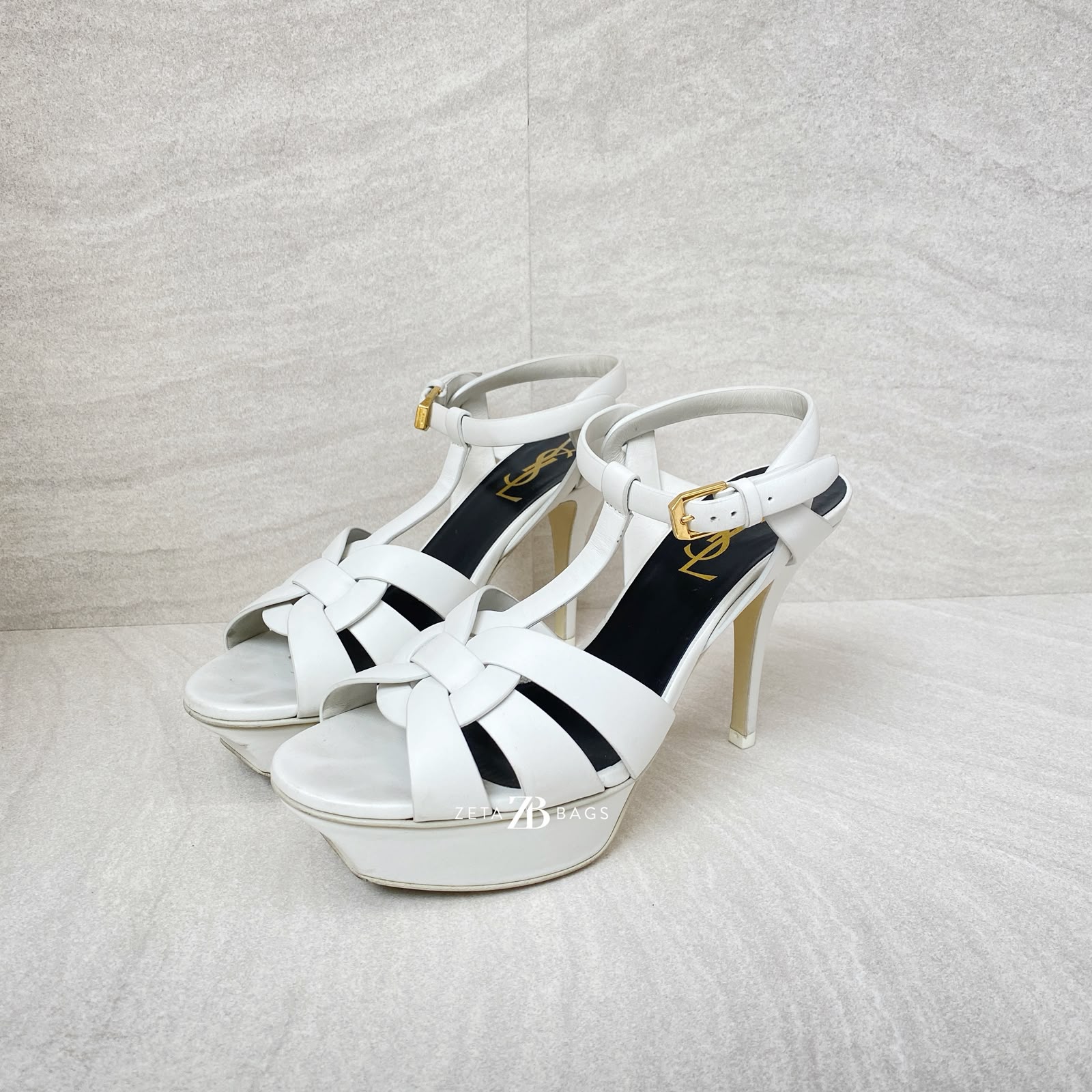 Saint Laurent Tribute Heels White