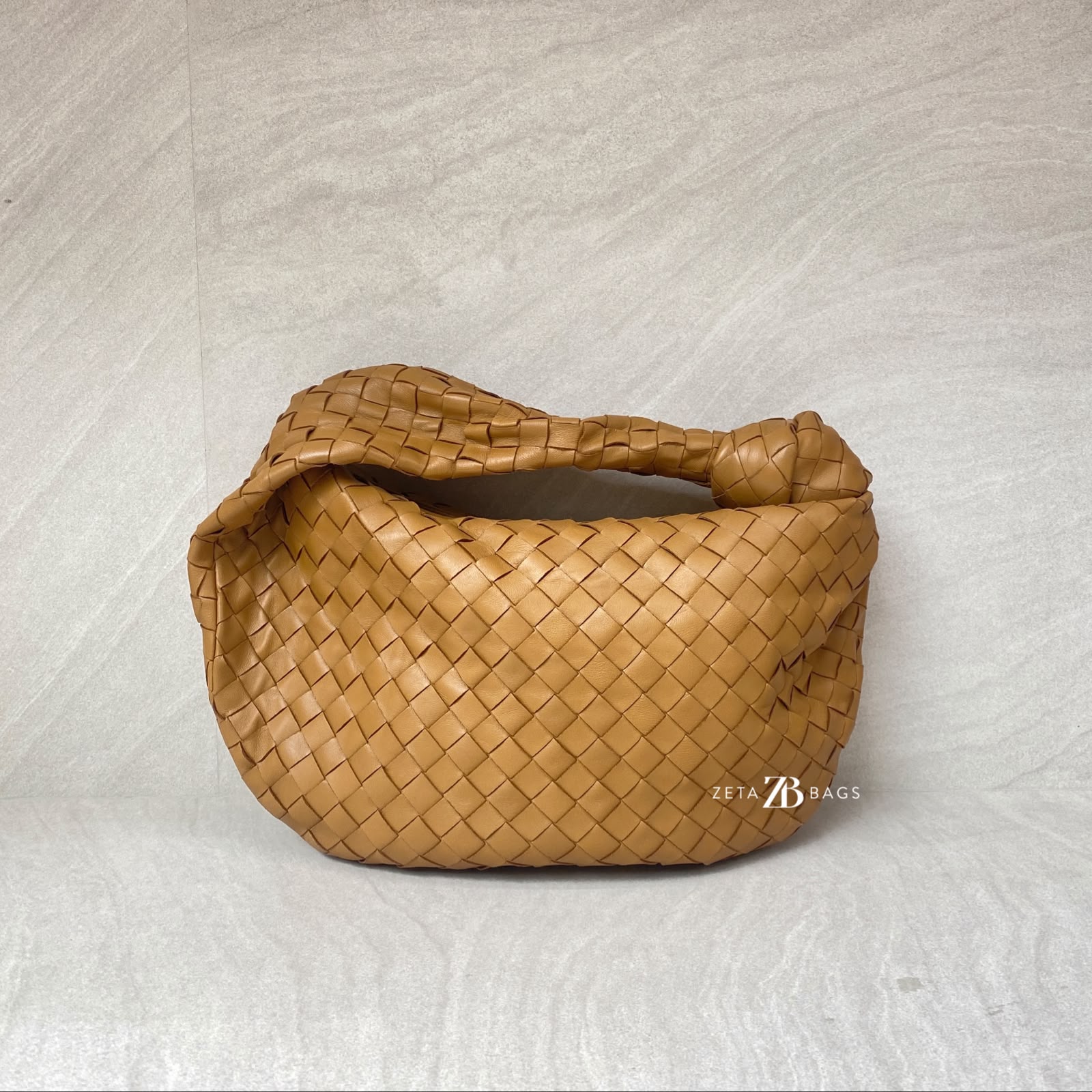 Bottega Veneta Teen Jodie Intrecciato Caramel GHW