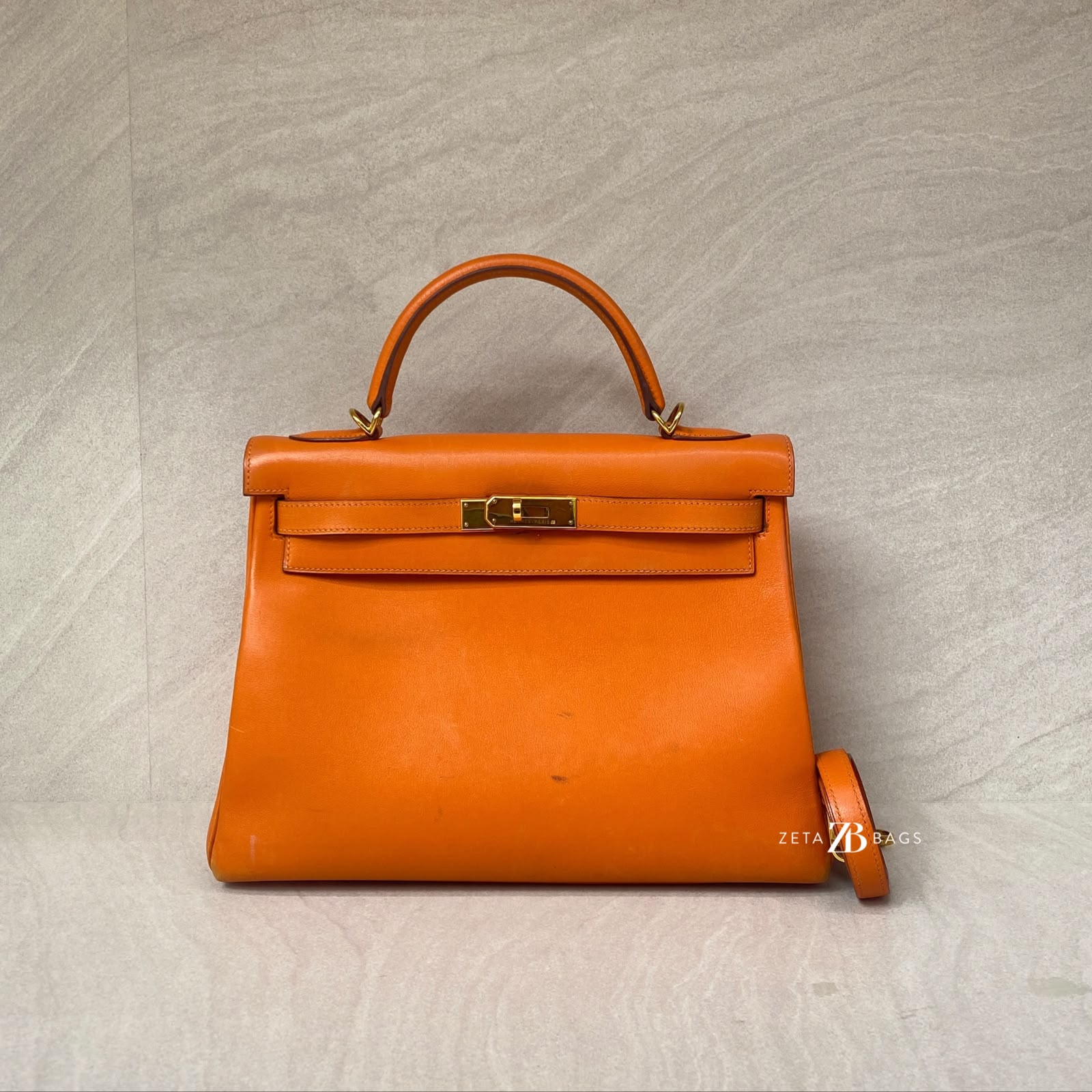Hermes Kelly 32 Swift Orange GHW