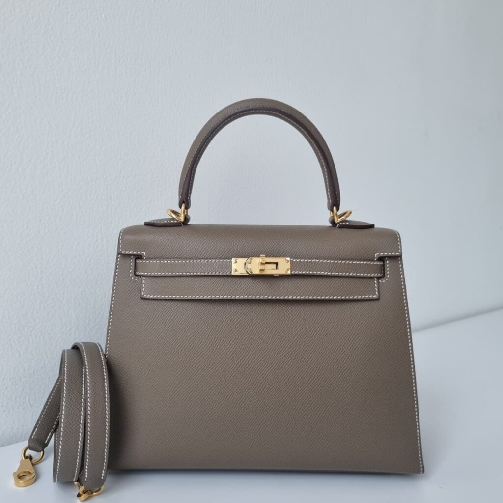 Hermes Kelly 25 Etoupe Epsom Sellier GHW