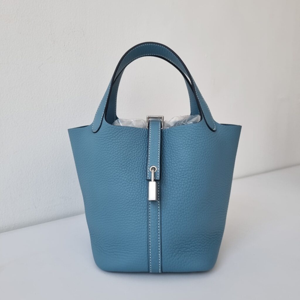 Hermes Picotin 18 Blue Jeans Clemence Palladium Hardware