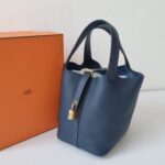 Hermes Picotin 18 Blue De Prusse Clemence GHW