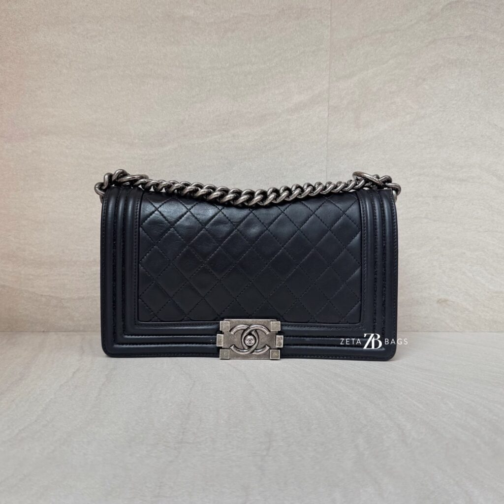 Chanel Boy 25 Lambskin Black RHW