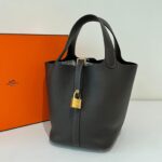 Hermes Picotin 18 Bai Brun Clemence GHW