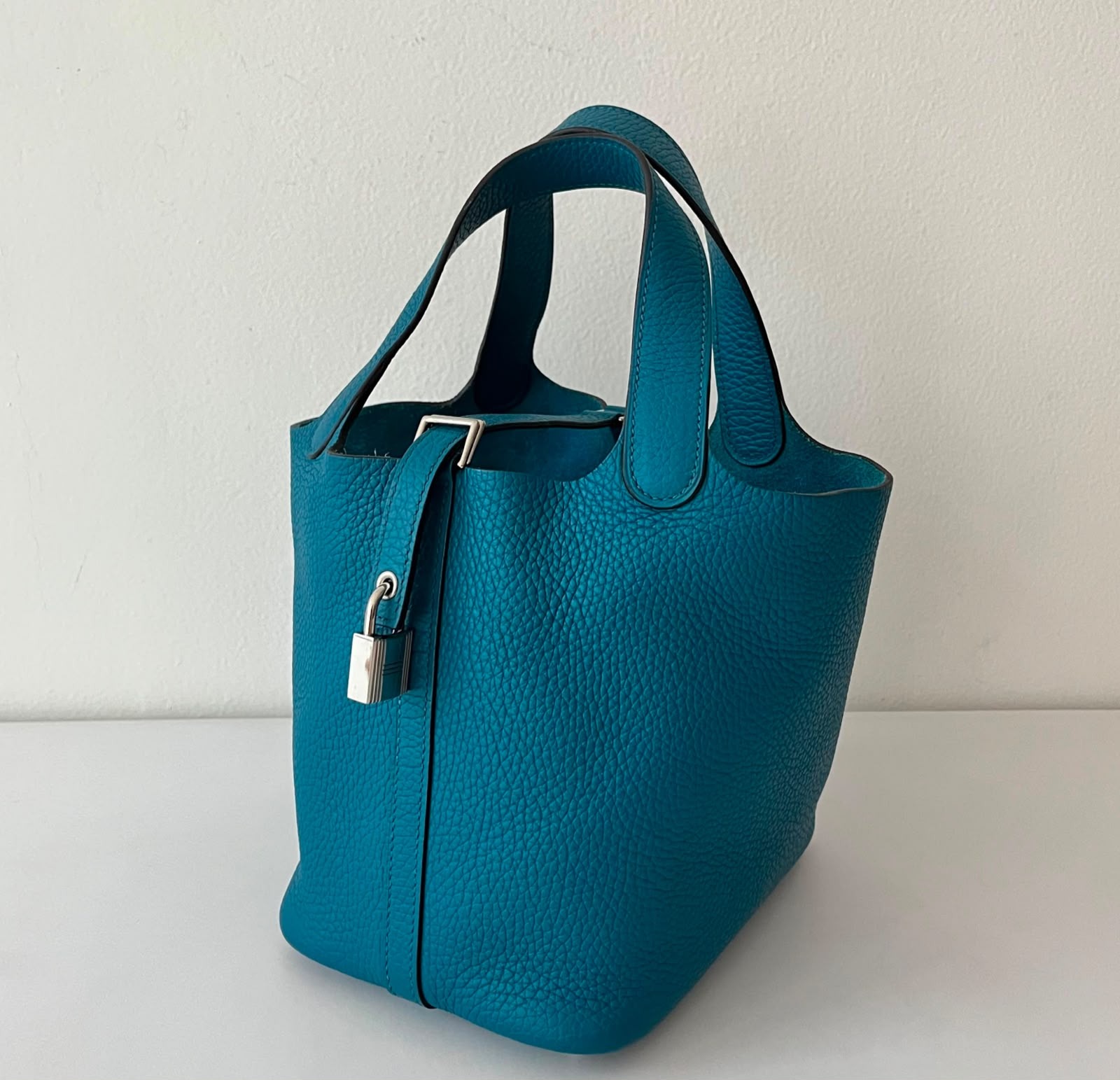 Hermes Picotin 18 Turquoise Clemence PHW