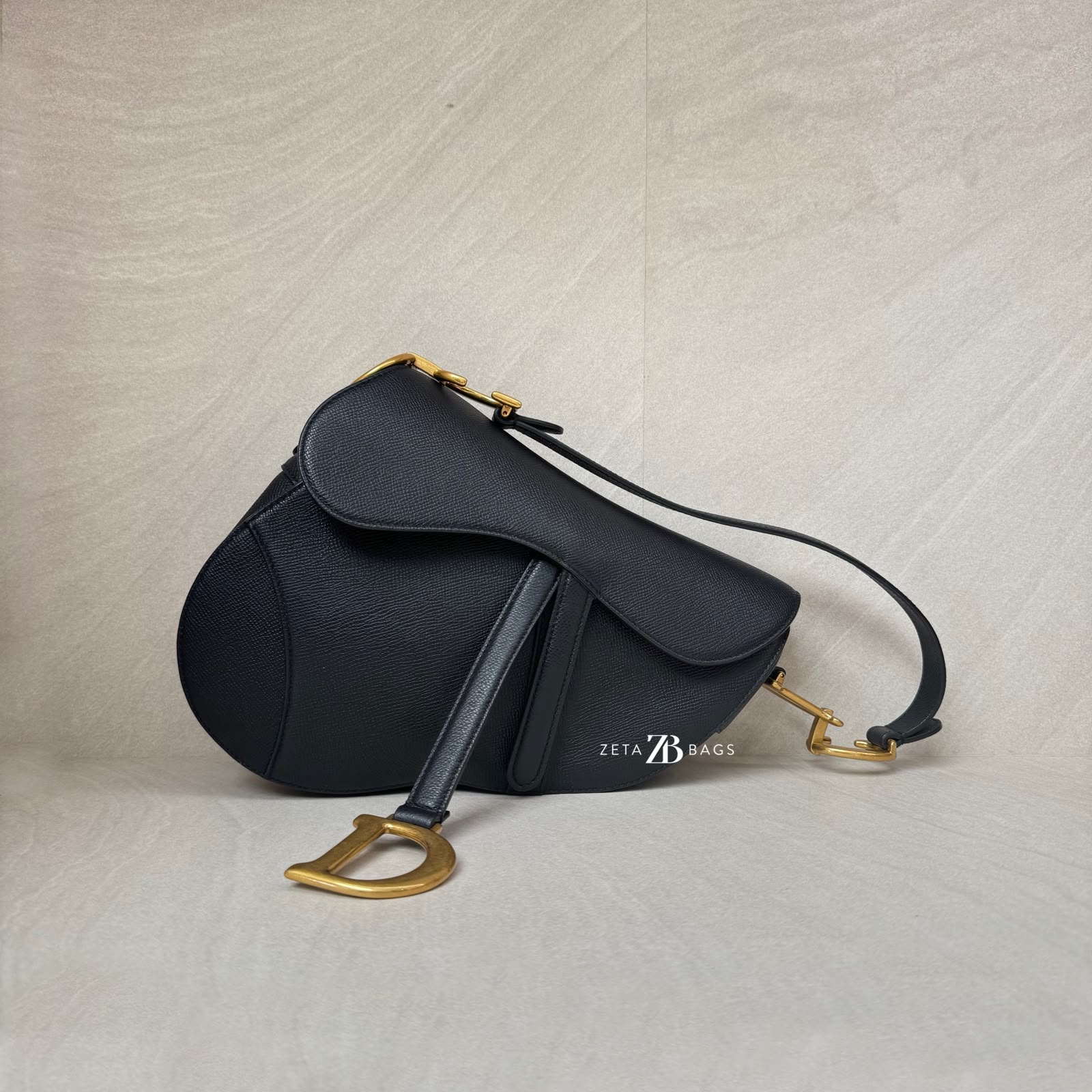 Dior Saddle Medium Grained Black GHW