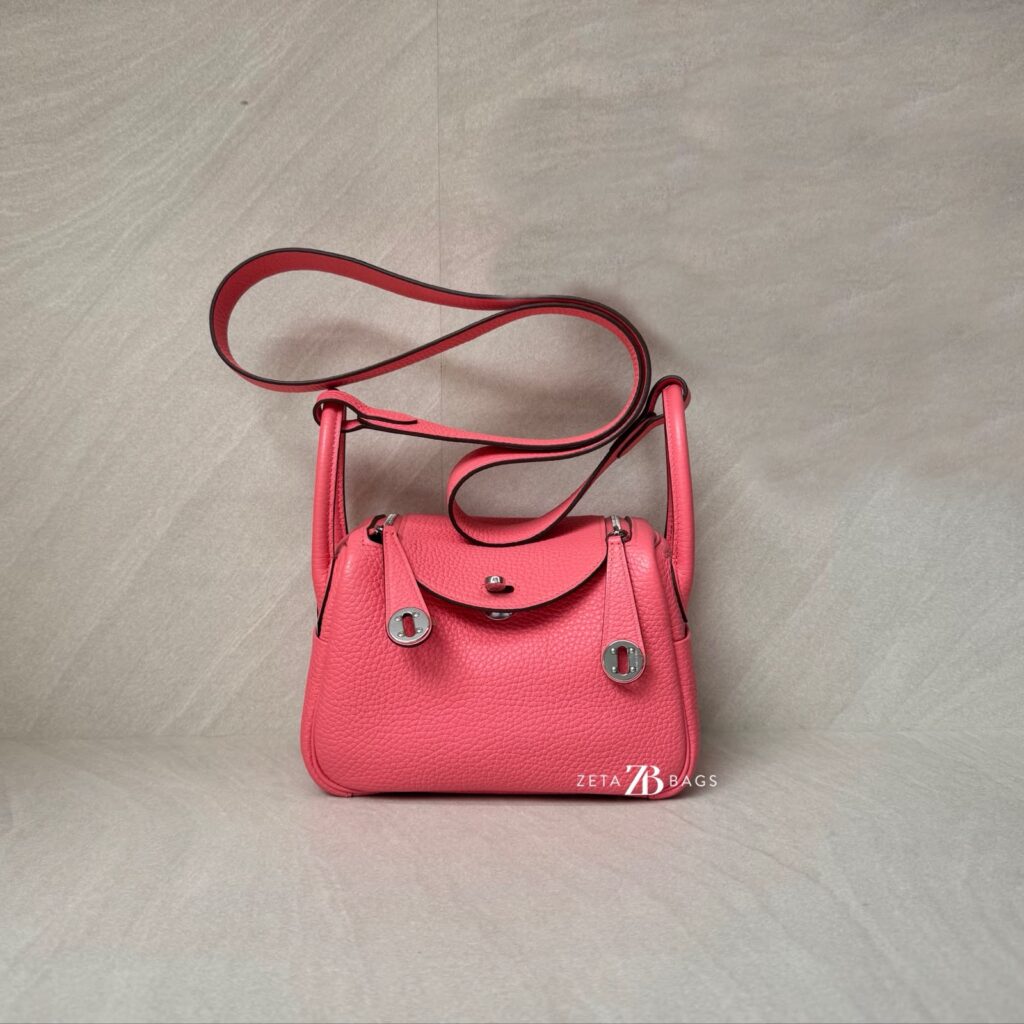Hermes Mini Lindy Clemence Rose Azalee PHW