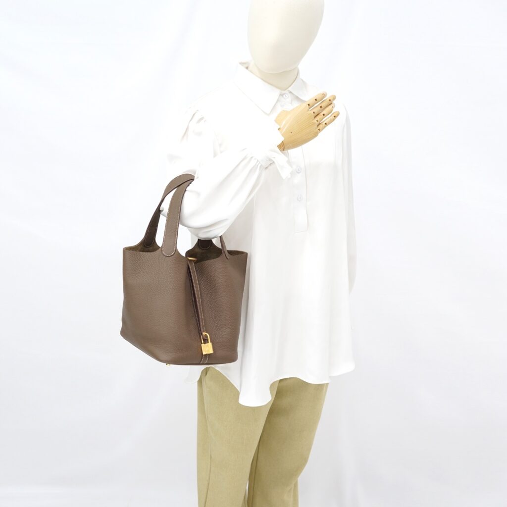 Hermes Picotin 22 Clemence Etoupe GHW