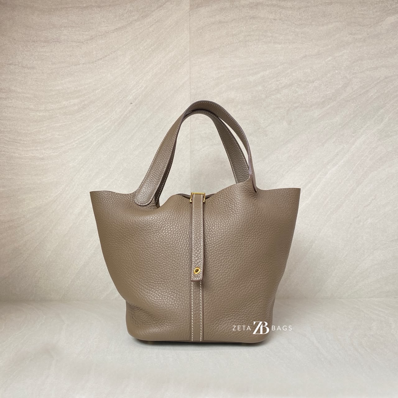 Hermes Picotin 22 Clemence Etoupe GHW