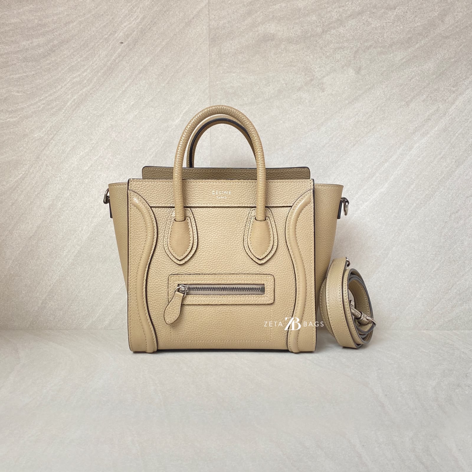 Celine Mini Luggage Taupe Caramel SHW