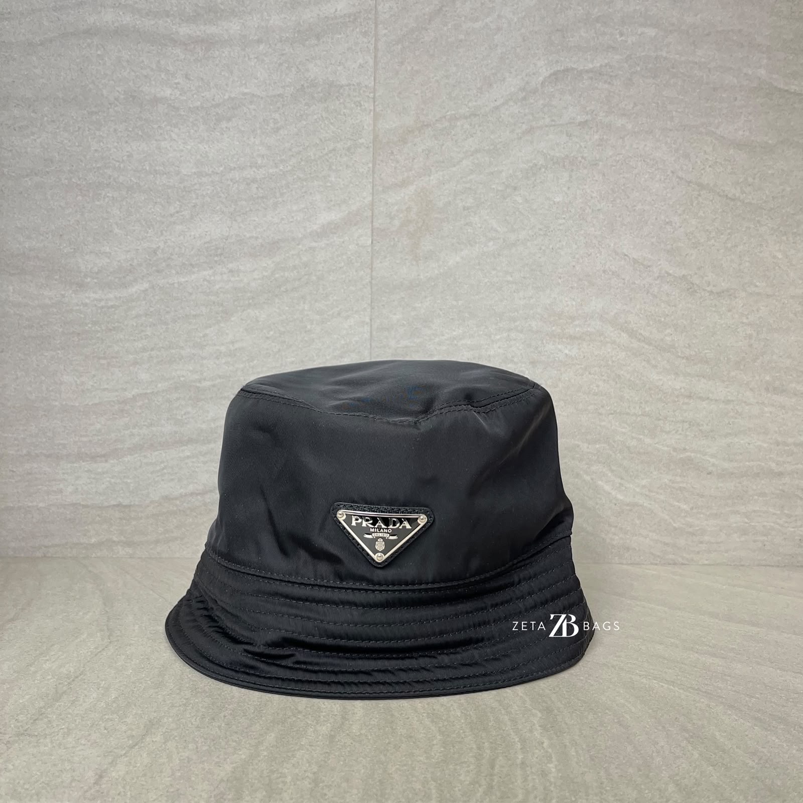 Prada Bucket Hat Nylon Black SHW