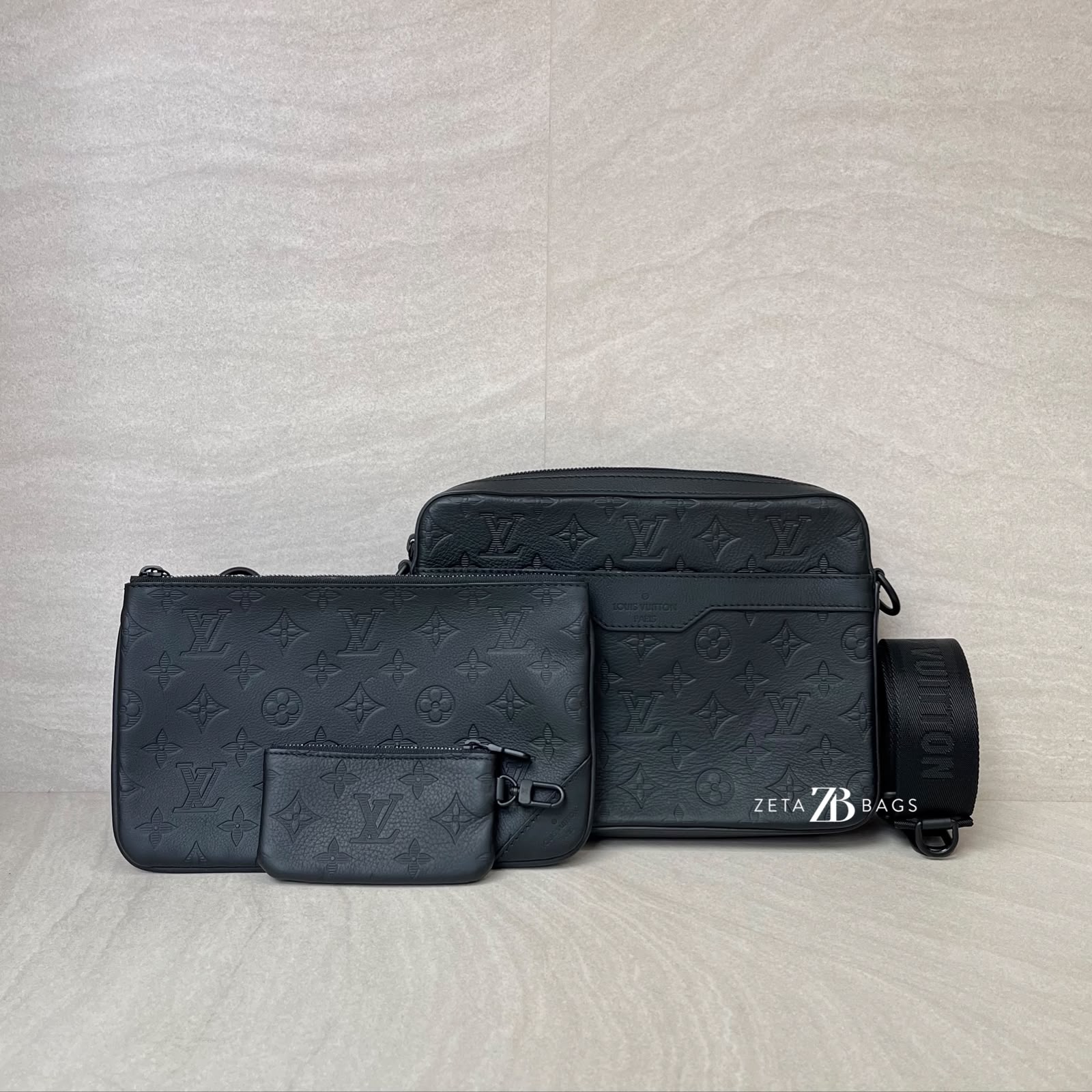 Louis Vuitton Trio Messenger Monogram Shadow Black