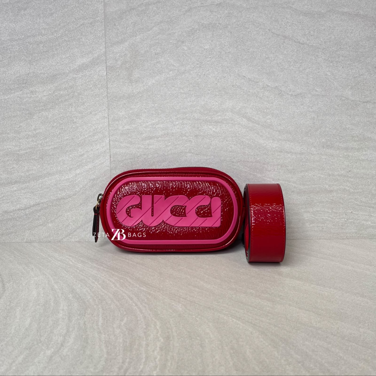 Gucci Belt Bag Crinkled Red Pink