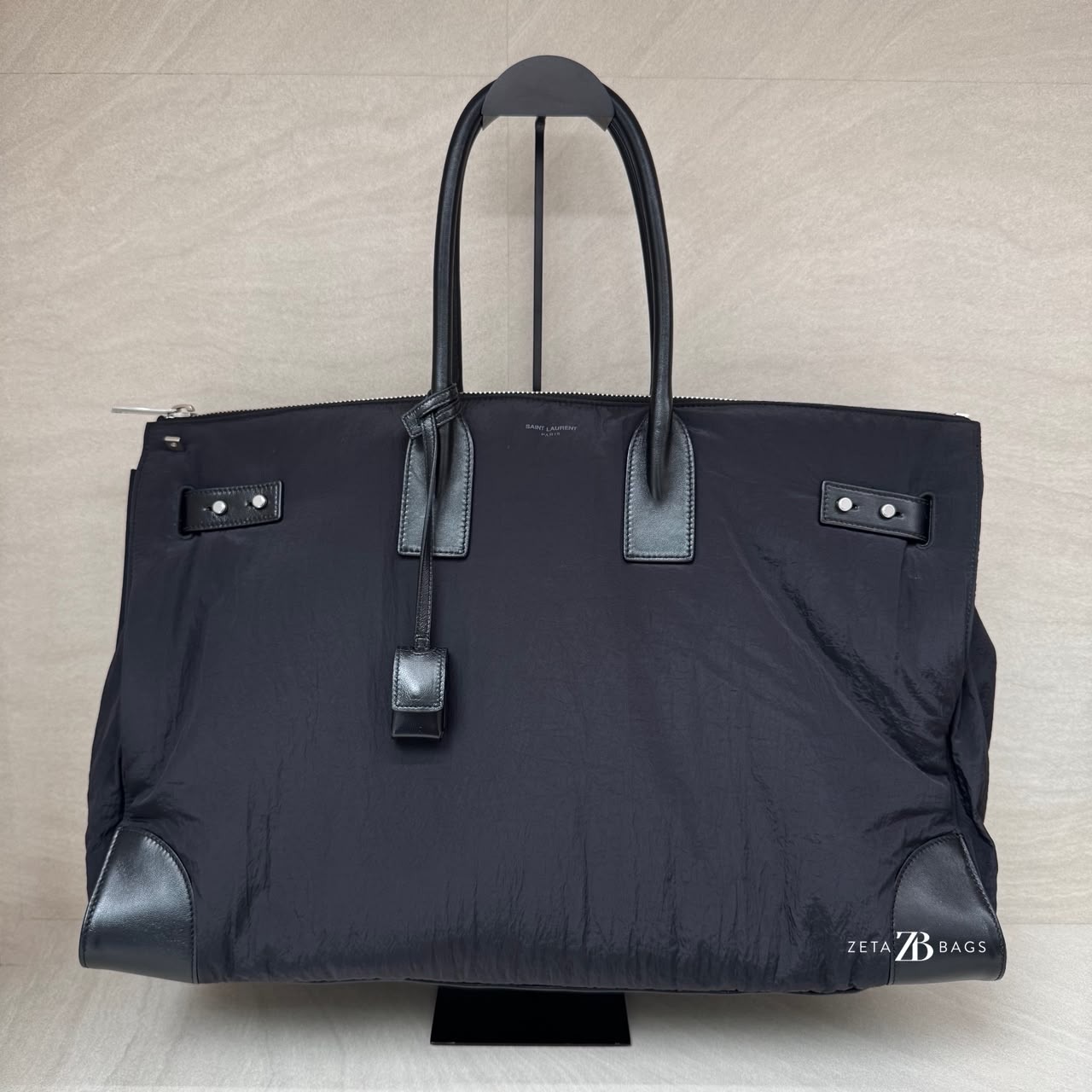 Prada 48H Sac De Jour Duffle Bag Nylon Black SHW