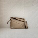 Loewe Mini Puzzle Edge Grained Taupe GHW