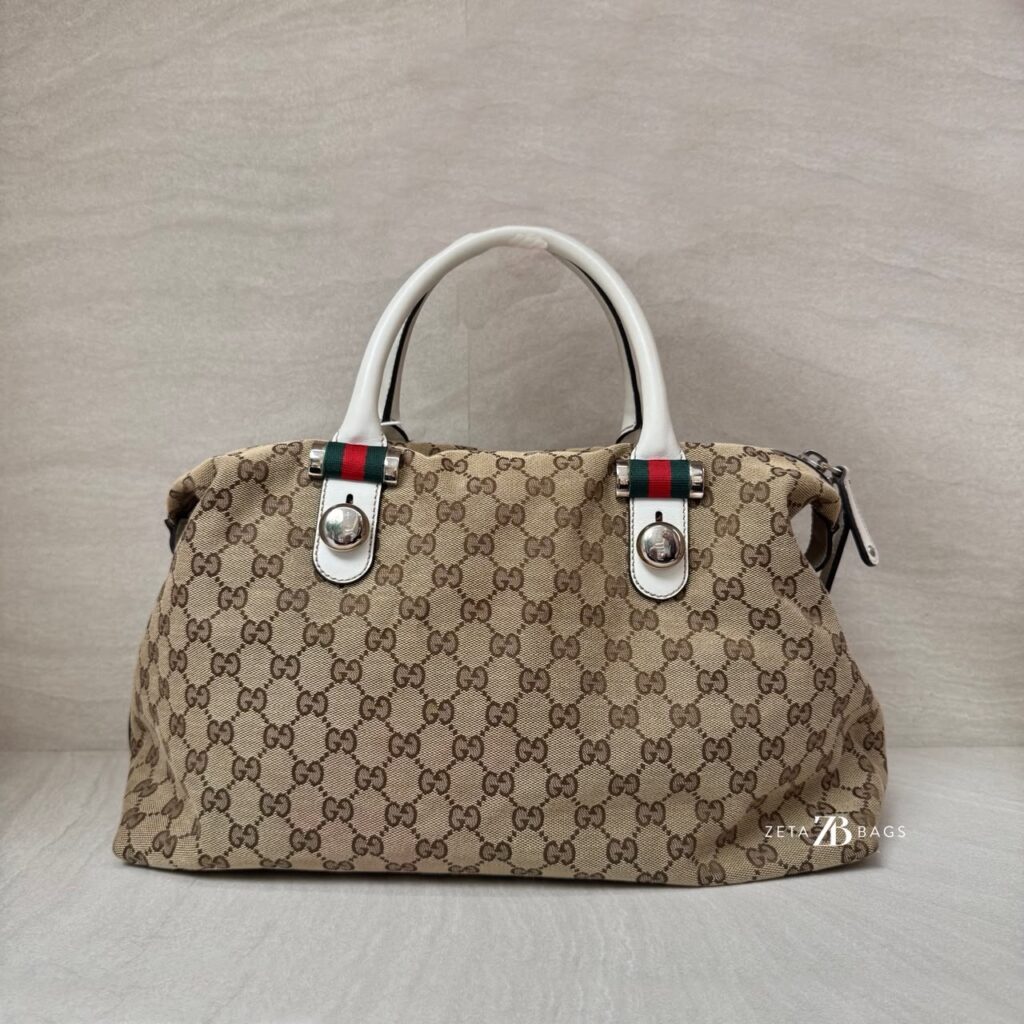 Gucci Match Ball Boston GG Canvas Beige White SHW