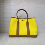 Hermes Garden Party 30 Toile Officier Jaune Citron Negonda Biscuit PHW