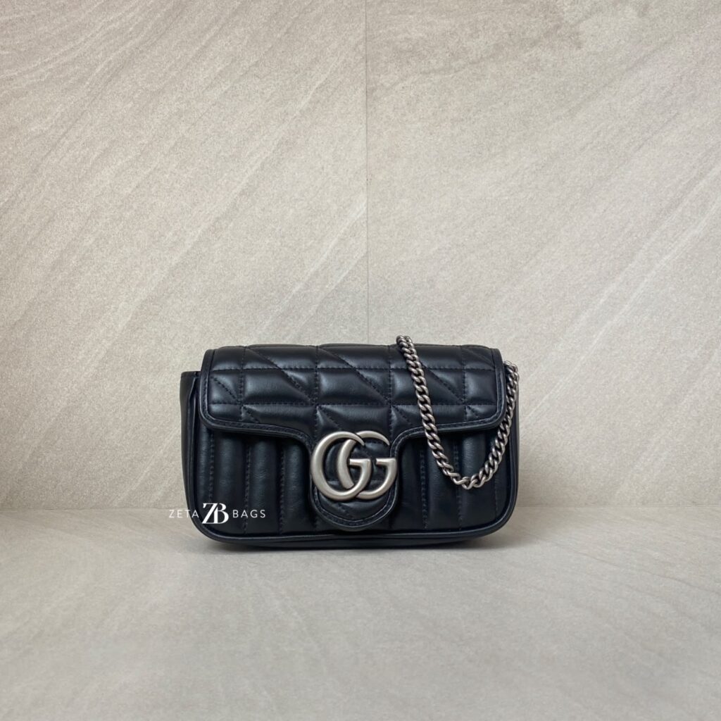 Gucci Marmont Super Mini Geometric Black SHW