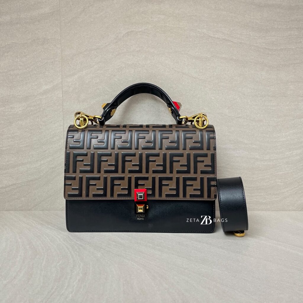 Fendi Kan I Black Brown FF GHW