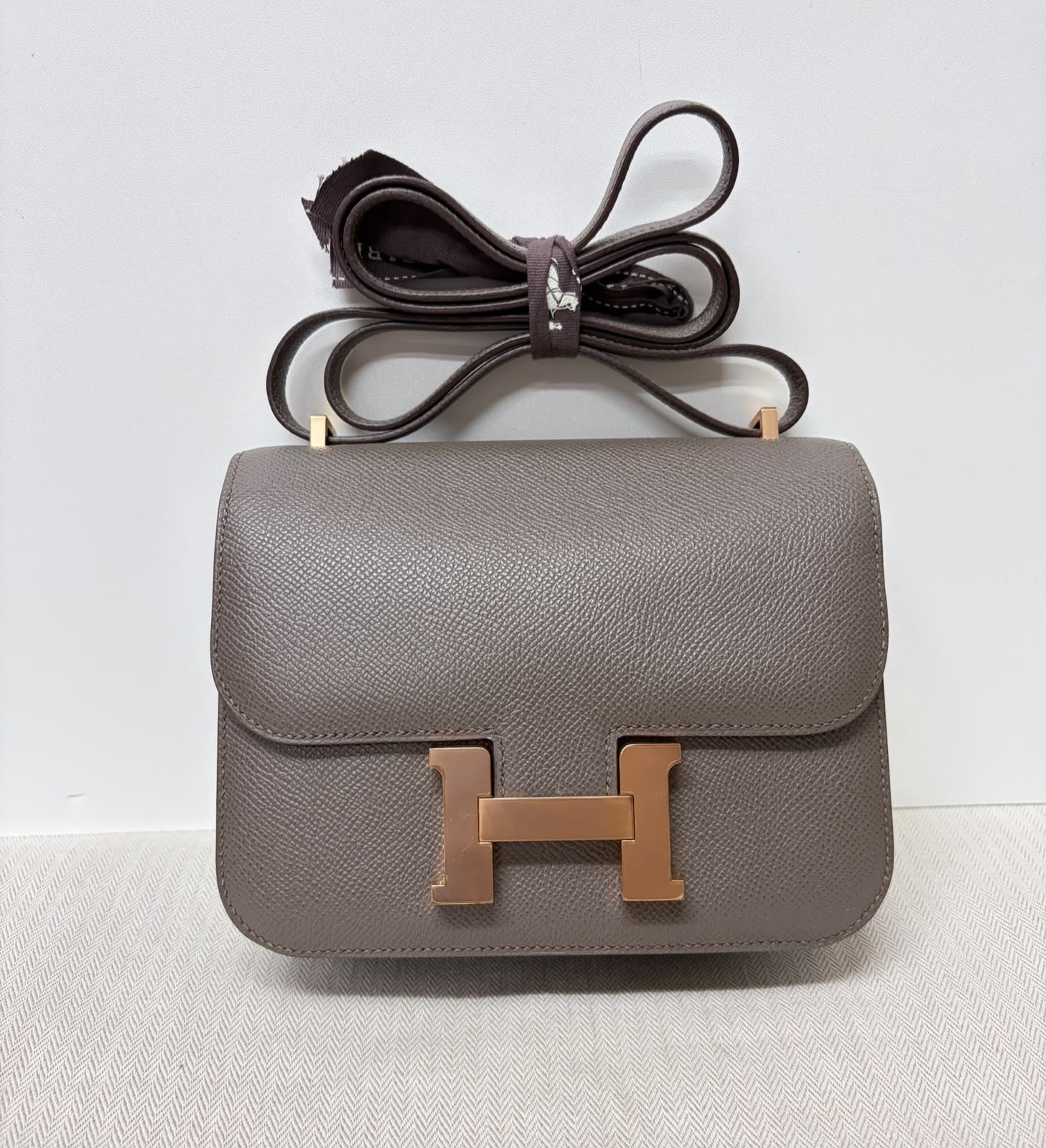 Hermes Constance 18 Etain Epsom Rose GHW