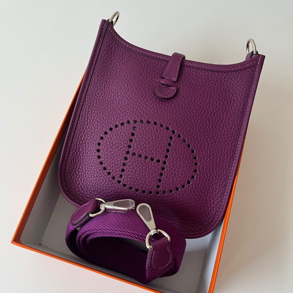 Hermes Mini Evelyne Anemone Clemence PHW