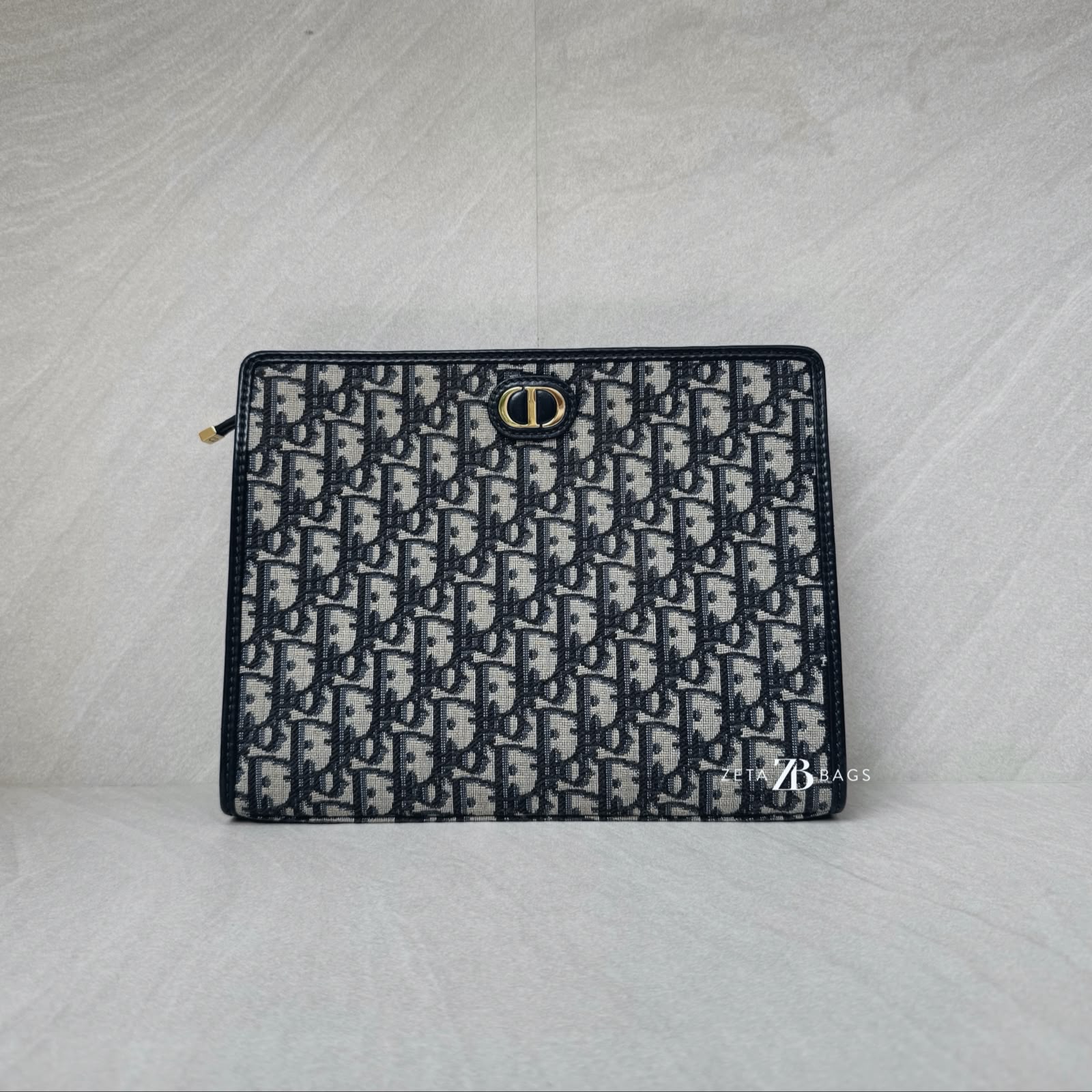 Dior 30 Montaigne Dea Pouch Blue Oblique Canvas GHW