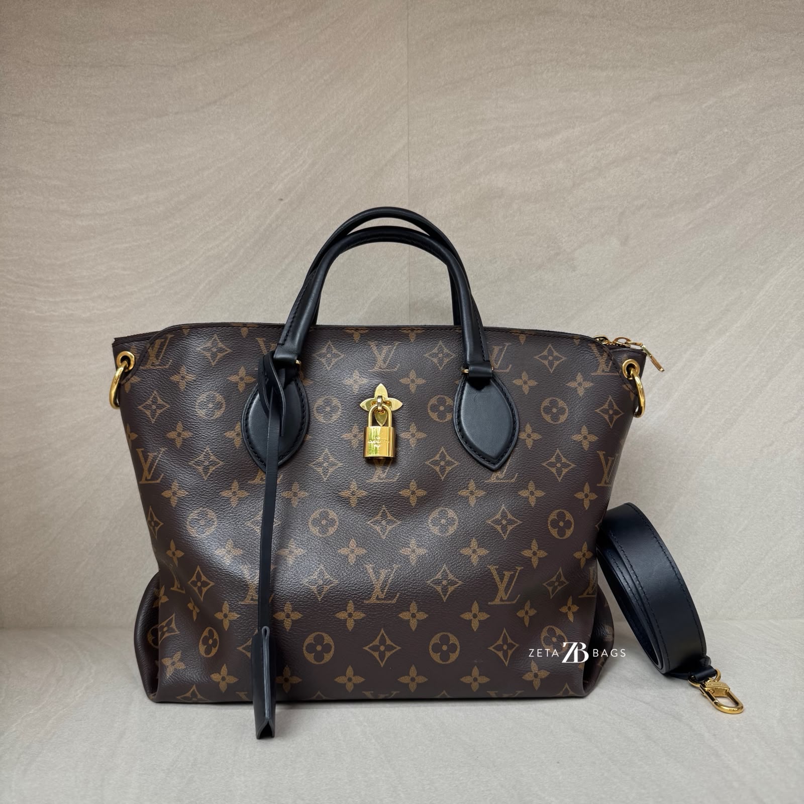 Louis Vuitton Flower Zip Tote MM Monogram Noir GHW