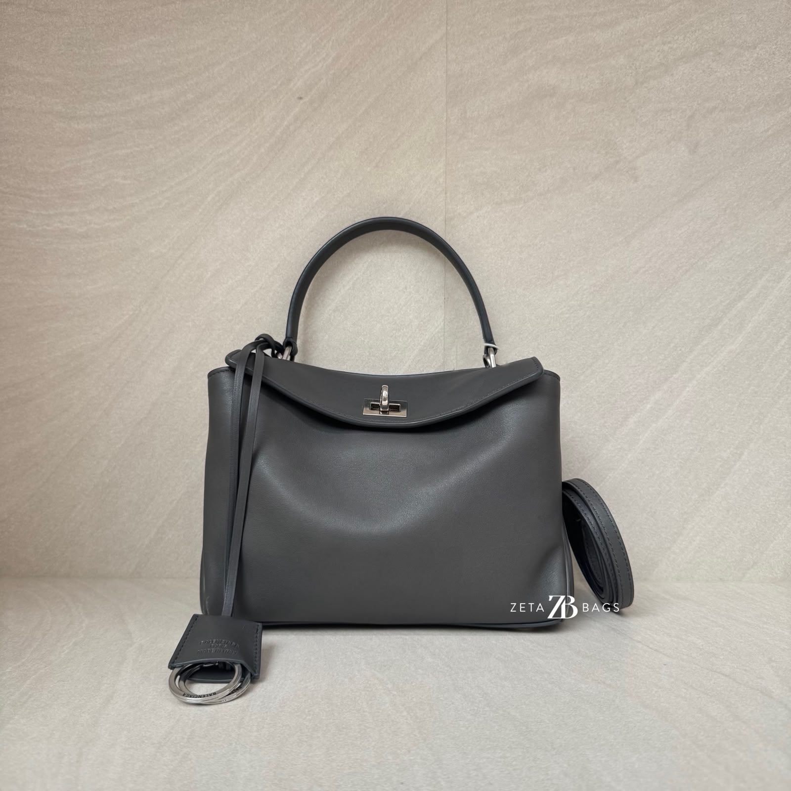 Balenciaga Rodeo Mini Smooth Calfskin Grey SHW