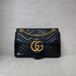 Gucci GG Marmont Medium Matelasse Black GHW