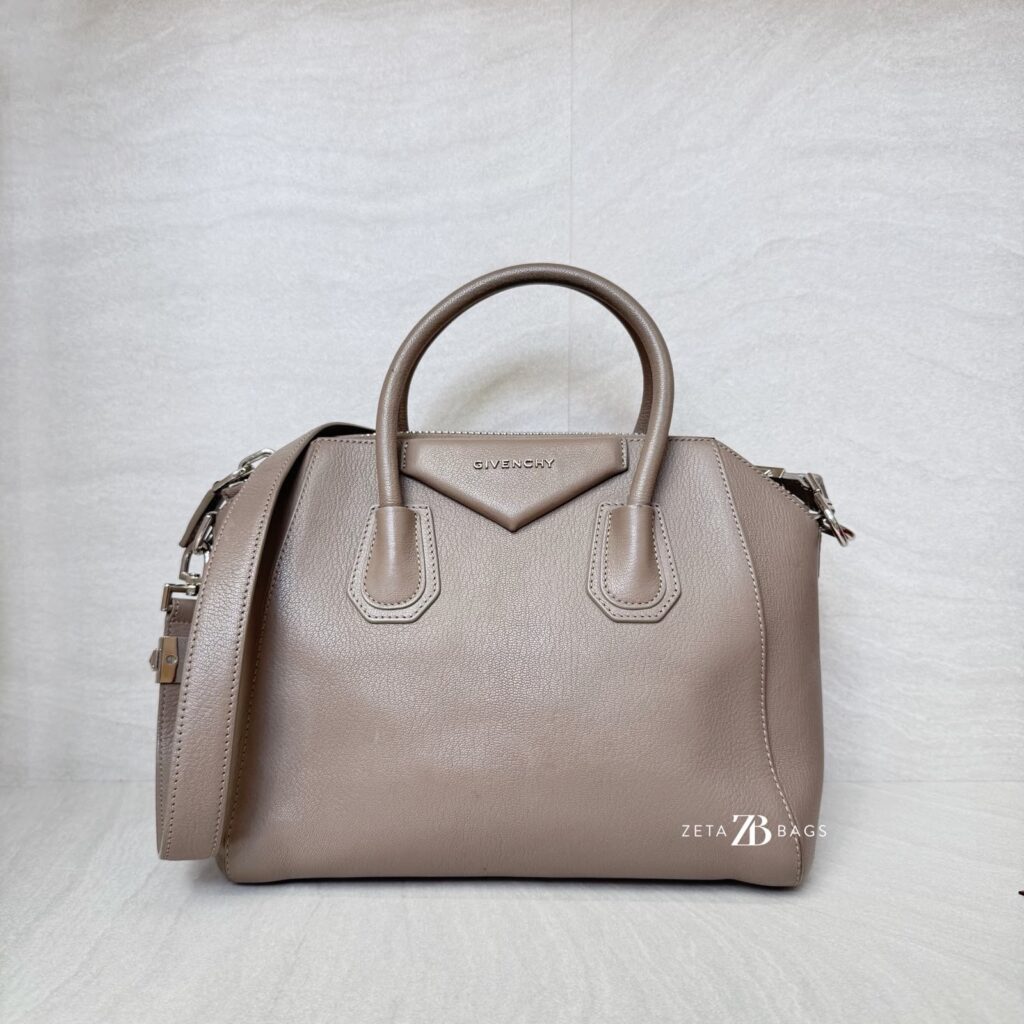 Givenchy Small Antigona Grained Taupe SHW