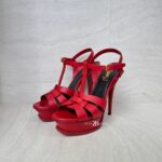 Saint Laurent Tribute Sandals Red GHW