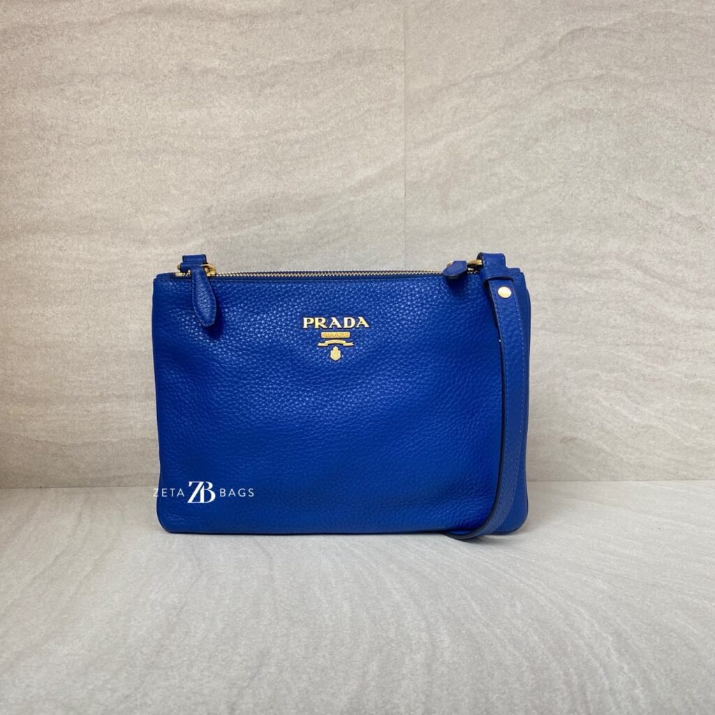 Prada Vitello Phenix Blue GHW