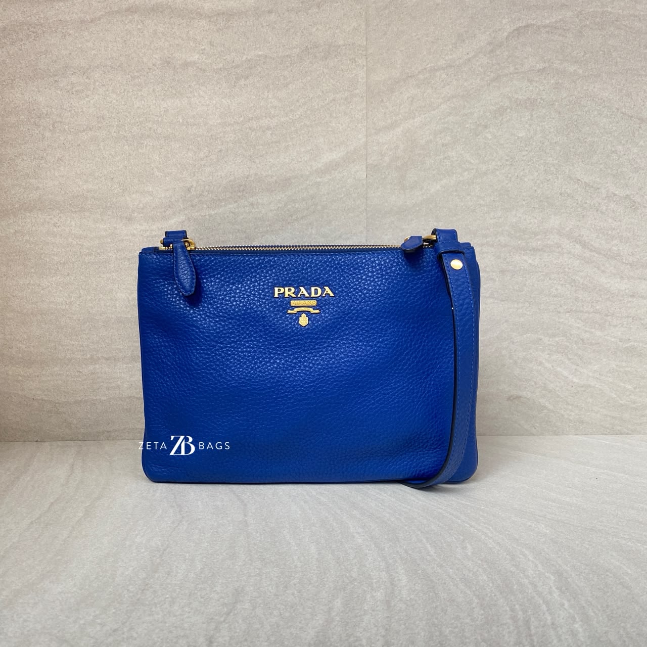 Prada Vitello Phenix Blue GHW