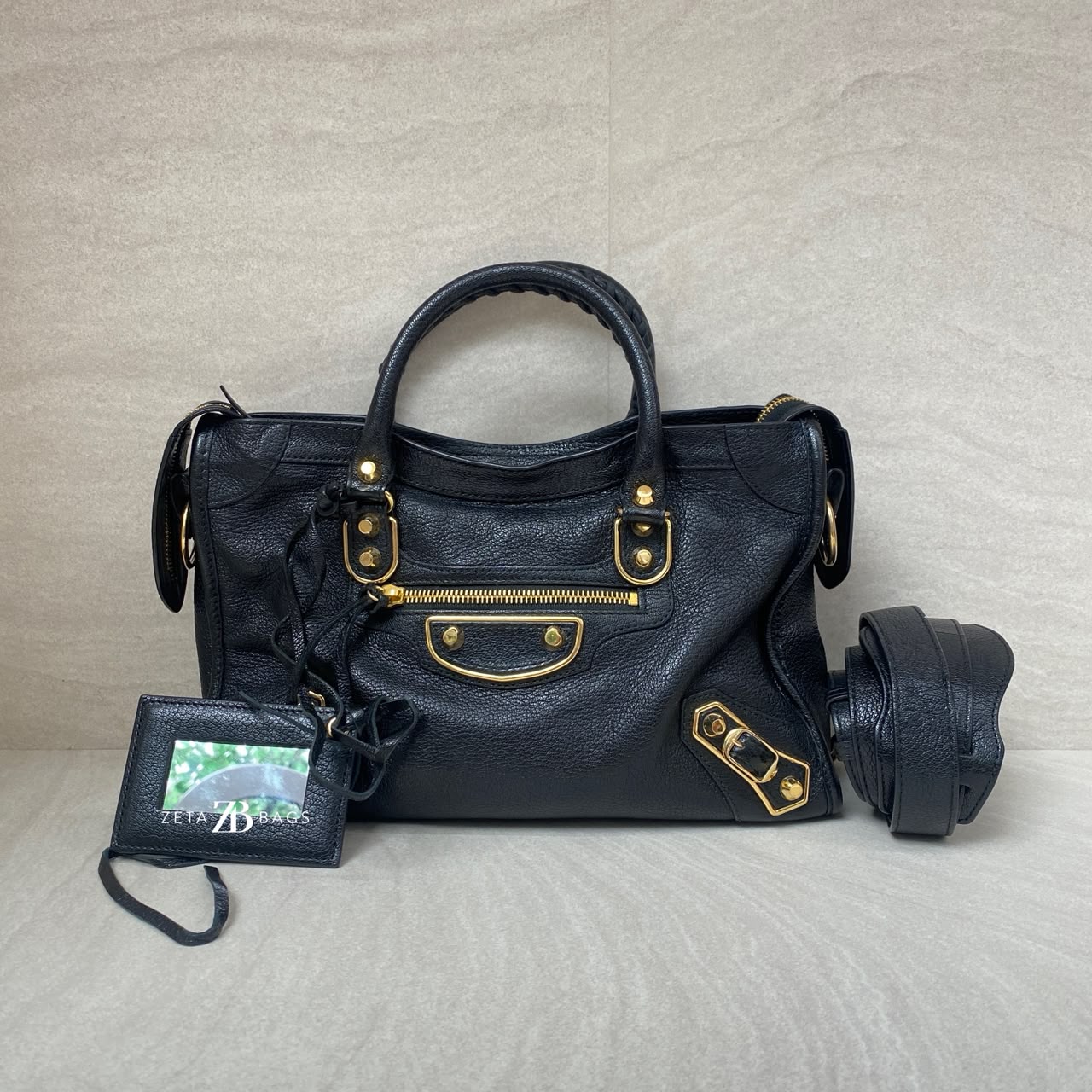 Balenciaga City Small Edge Chevre Black GHW