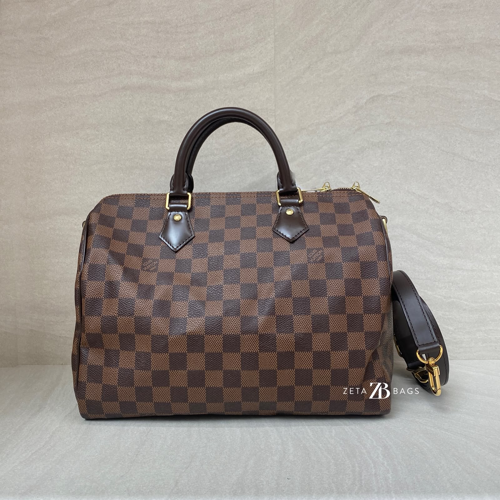 Louis Vuitton Speedy Bandou 30 Damier Ebene GHW