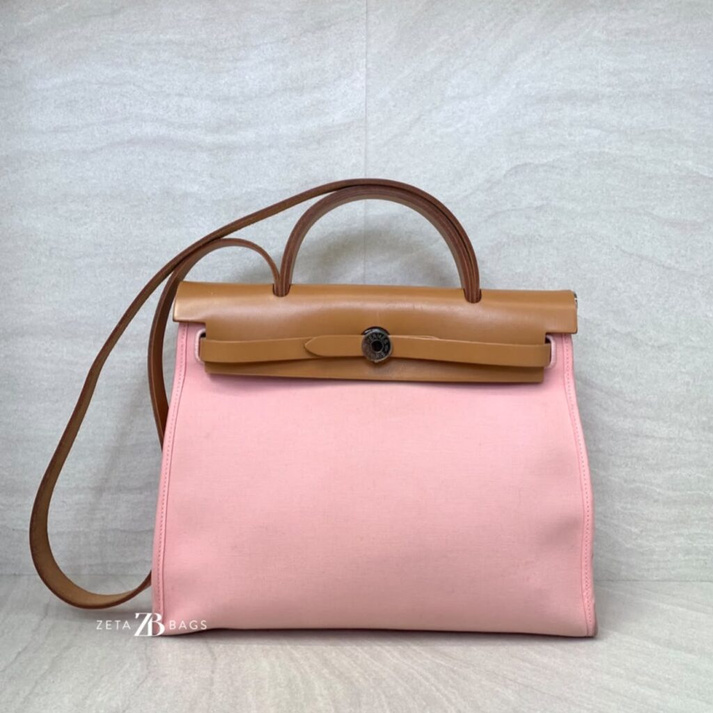 Hermes Herbag 31 Vache Hunter Rose Sakura Gold PHW