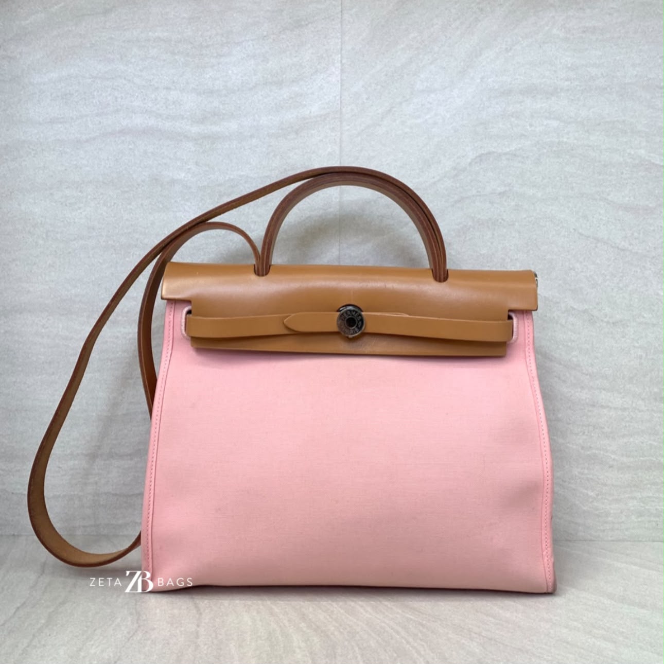 Hermes Herbag 31 Vache Hunter Rose Sakura Gold PHW
