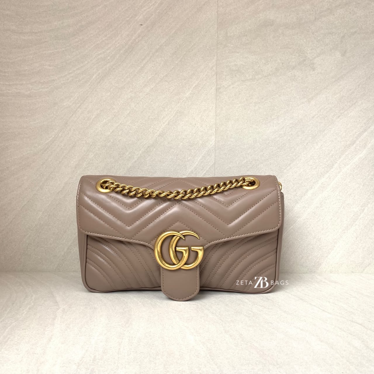 Gucci Marmont Flap Small Nude GHW
