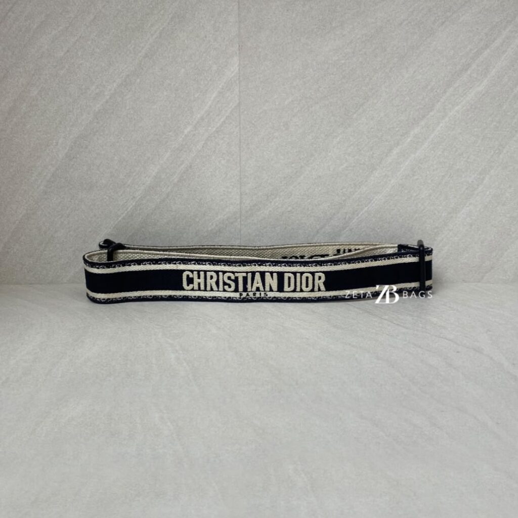 Dior Adjustable Shoulder Strap Ultramatte Black Embroidery
