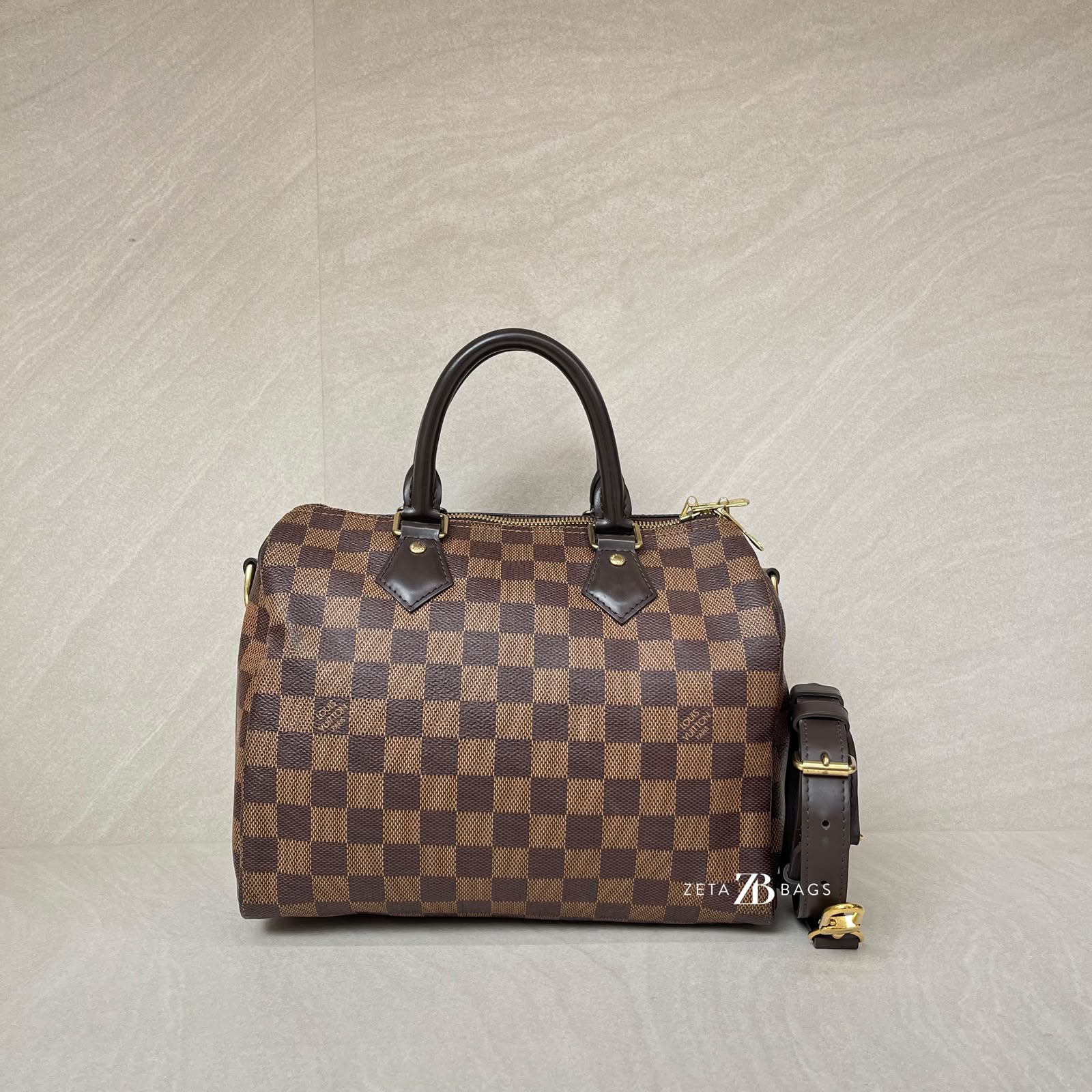 Louis Vuitton Speedy Bandou 25 Damier Ebene GHW