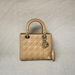 Dior Lady Dior Medium Dark Beige GHW