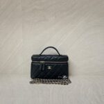Chanel Vanity Top Handle Lambskin Black GHW