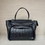 Celine Mini Belt Bag Croco Embossed Black GHW