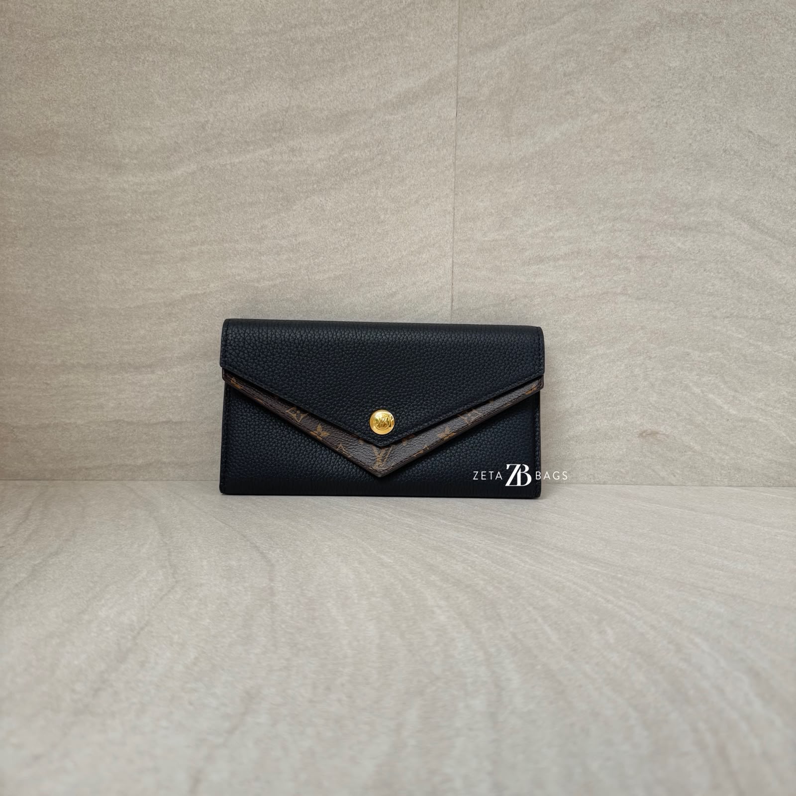 Louis Vuitton Double V Long Wallet Monogram Black GHW