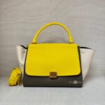 Celine Trapeze Medium Yellow Beige GHW