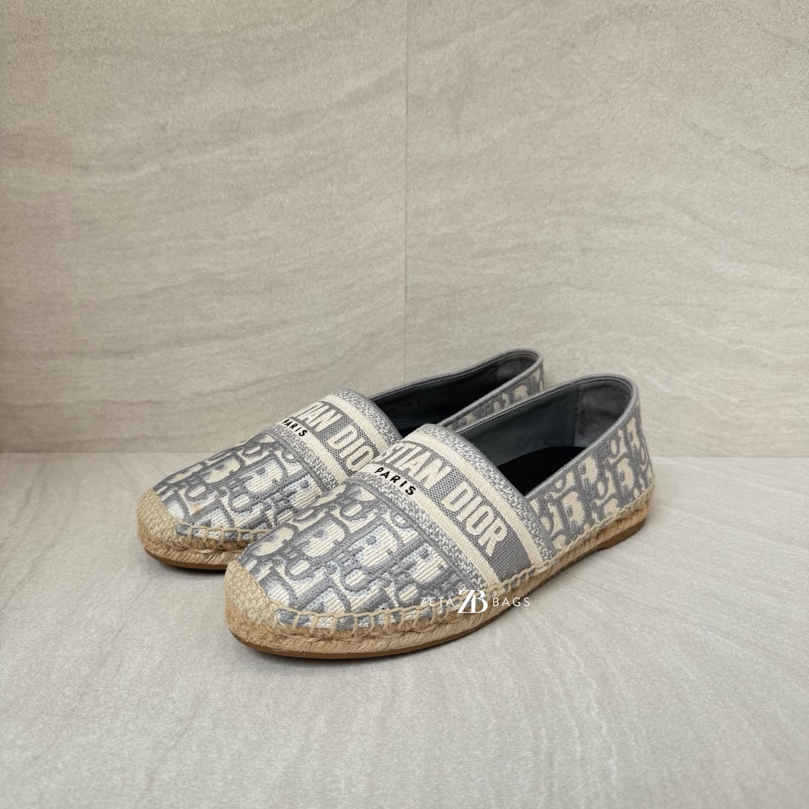 Dior Granville Espadrilles Canvas Grey Stone