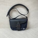 Dior Mini Saddle Messenger Bag Canvas Oblique Black