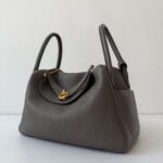 Hermes Lindy 30 Etain Clem Gold Hardware